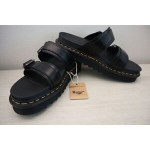 Dr. Martens Men's 10 Women's 11 Black Myles Brando Leather Buckle Sandals $120